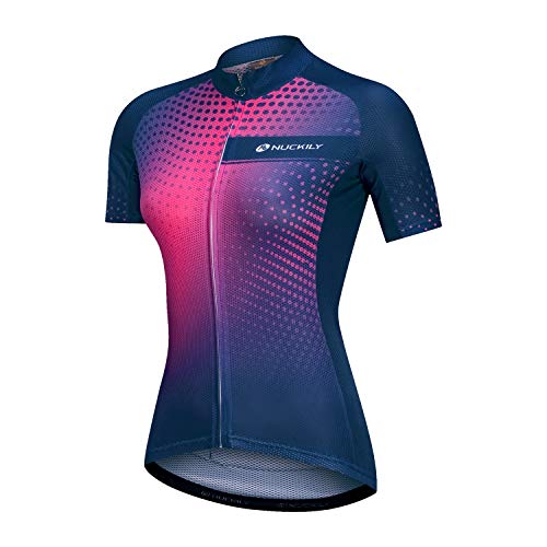 NUCKILY Radtrikot Bike Shirt Schwarz und Weiß Angel Damen Breathable Bicycle Top von NUCKILY