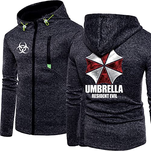 NUCLEOX Hoodie Jacke Herren mit Kapuze Resid.ent Evil, Zipper Langarm Hoodie mit Kapuze, Mode Dünne Jacke übergangsjacke Sweatshirt-Black||L von NUCLEOX