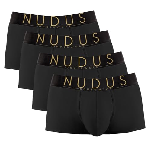 NUDUS Herren Baumwolle Unterwäsche 4er Pack Geschenkbox - Slip - Trunks - Boxer Briefs, Boxershorts, Schwarz, X-Large von NUDUS UNDERWEAR