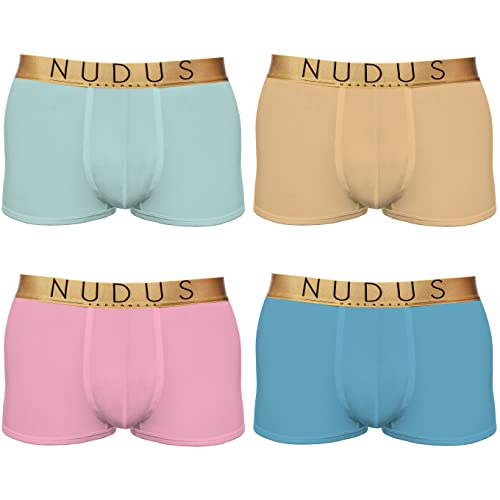 NUDUS Herren-Unterwäsche, Bambus-Viskose, 2 Beutel, 4 Stück, in Geschenkbox, Trunks-a, Large von NUDUS UNDERWEAR