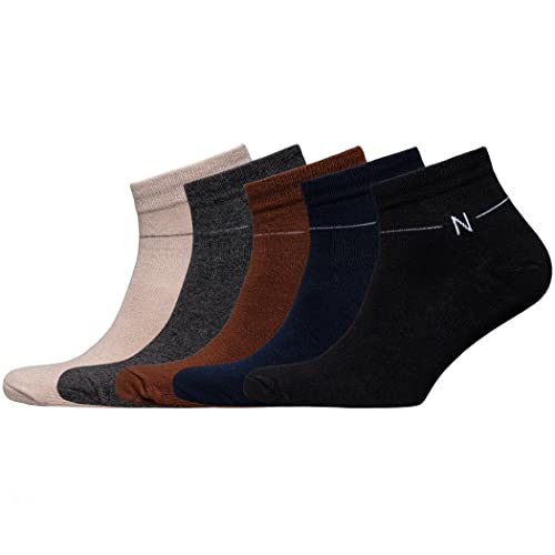 NUDUS UNDERWEAR Herren-Knöchelsocken aus Bambus-Viskose, 5 Paar, in Geschenkbox, sehr weich, dünn, atmungsaktiv, Multicolor-A, 37.5-42.5 EU von NUDUS UNDERWEAR