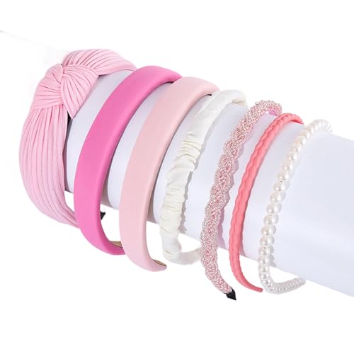 1 x Set Universal-Stirnbänder mit synthetischen Perlen, sicherer Sitz, angenehm zu tragen von NUEAYMS