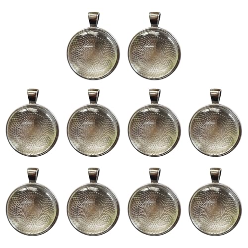 10 Stück 25 mm Runde Anhänger Tablett Tablett Anhänger Anhänger Zubehör Schmuckherstellung Zubehör und Schlüsselanhänger Bastelbedarf von NUEAYMS