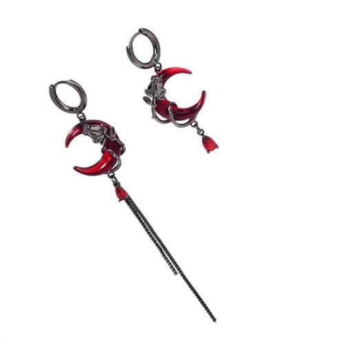 Asymmetrische Mond-Tropfen-Ohrringe, Quasten, Statement-Modeschmuck, für den täglichen Gebrauch, Party, baumelnde Ohrringe von NUEAYMS