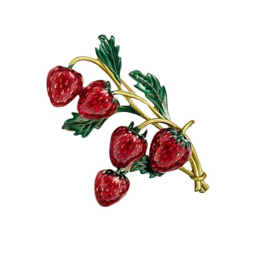Einzigartige Erdbeer-Brosche mit Strasssteinen, zartes Mode-Accessoire, tragbar für Kleidung und Taschen, Dekoration, Freizeitkleidung, Mode-Accessoire, Einheitsgröße, Wie beschrieben von NUEAYMS