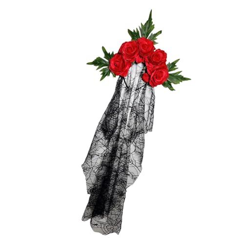 NUEAYMS] Halloween-Haarschmuck, verstellbar, mit Spitzenbesatz und Polyester-Mesh-Stoff von NUEAYMS