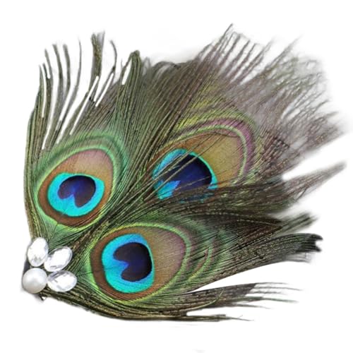 NUEAYMS Party Fascinator Haarnadel Feder Haarspange für Frauen Flapper Seitenclip Elegante Rollenspiel Kostüm Kopfbedeckung von NUEAYMS
