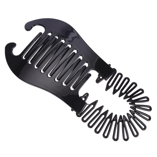 Praktischer Pferdeschwanz-Halter, doppelseitiger ineinandergreifender Kamm-Clip, heißer Mädchen-Haarkamm, langlebiger Kunststoff-Haarkamm für Damen, Banane C von NUEAYMS