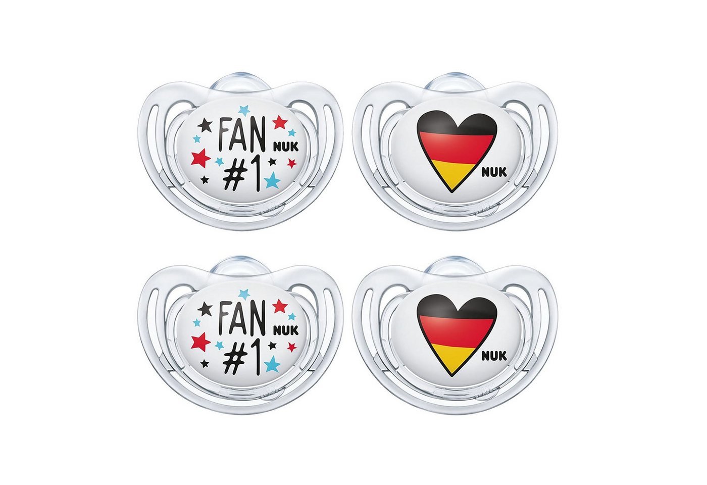 NUK Schnuller NUK Baby Schnuller Fussball/Herz Silikon 6-18M von NUK