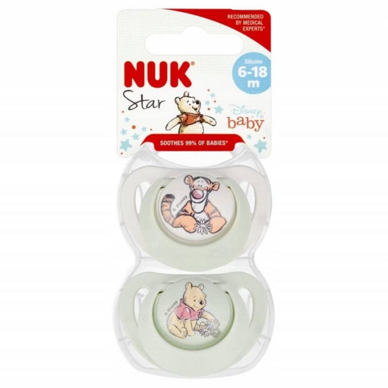 NUK Schnuller NUK Schnuller Star Silikon 6-18M Disney Winnie Pooh 2er + Etui von NUK