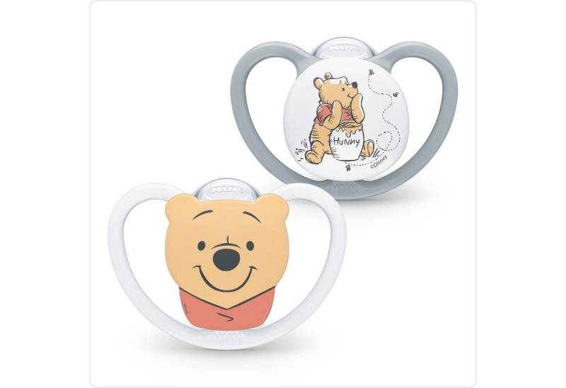 NUK Schnuller Space Winnie Pooh 2er, Kieferform Silikon Beruhigungssauger inkl. Sterilisierbox von NUK
