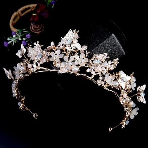 Brautschmuck Luxus Tiara Damen Königin Tiara Handarbeit Diamant besetzt Kristall Strass Damen Haarband Braut Tiara von NUKAF