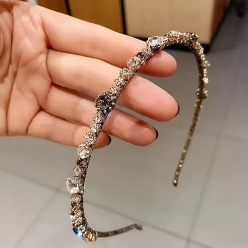 Glitzer-Strass-Stirnband für Frauen, unregelmäßig, Kunstkristall, Haarband für Mädchen, handgefertigt, exquisites Diamant-Haar-Accessoires von NUKAF