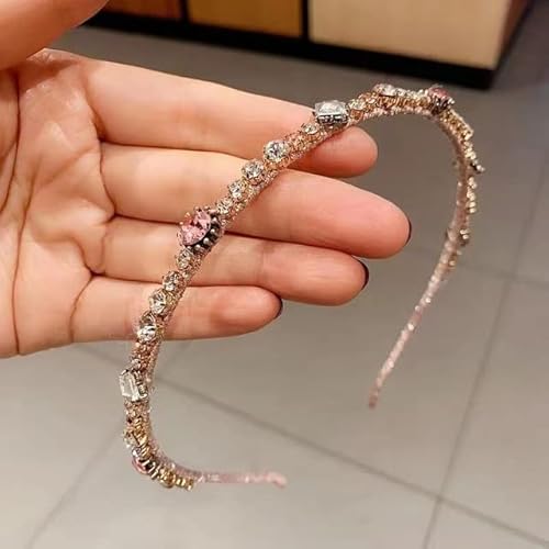 Glitzer-Strass-Stirnband für Frauen, unregelmäßig, Kunstkristall, Haarband für Mädchen, handgefertigt, exquisites Diamant-Haar-Accessoires von NUKAF