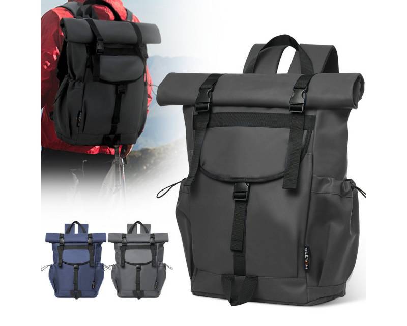 NULSTA Laptoprucksack Rolltop Rucksack Wasserdicht Herren Damen Rucksack mit Computerfach (Laptoprucksack), Großer Sportrucksack Schulrucksack Cityrucksack Reiserucksack von NULSTA