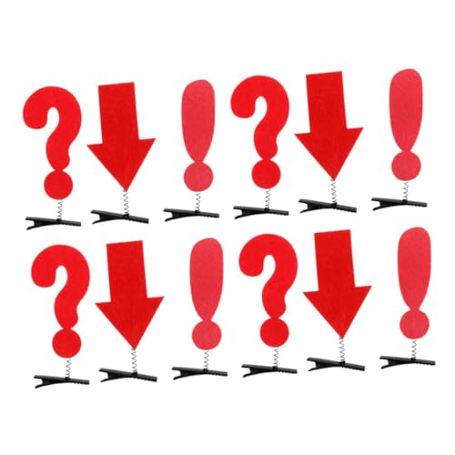 NULYLU 12stücke Kreative Symbol-haarspangen Für Mädchen Party-haarschmuck Mit Fragezeichen Ausrufezeichen Und -design Langlebige Haarklammern Für Jeden Anlass von NULYLU