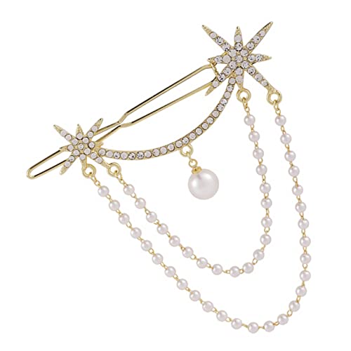 NULYLU Haarnadel Mit Perlen Und Strasssteinen Zarte Haarspange Mit Quaste Elegante Haarspange Für Damen Und Mädchen Haarschmuck Für Verschiedene Frisuren von NULYLU