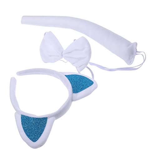 NULYLU Katzen-stirnband Fliege Set Cosplay Lolita Katzenschwanz Requisite Tierohren Haarband Für Party von NULYLU
