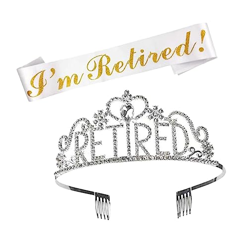 NULYLU 1satz Frauen Mit Dekorativer Schärpe Und Krone Für Ruhestandsfeier Stilvolles Accessoire Für Ihre Abschiedsparty Für Unvergessliche Momente von NULYLU