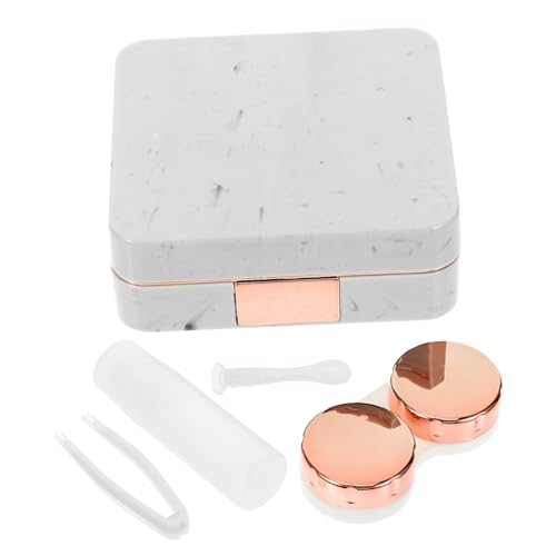 NULYLU 1satz Reise-kontaktlinsenbox Mit Spiegel Tragbarer Makeup Organizer Für Frauen Und Mädchen Roségold Leicht Und Kompakt Für Outdoor-nutzung Inklusive Zubehör Für Einfache von NULYLU