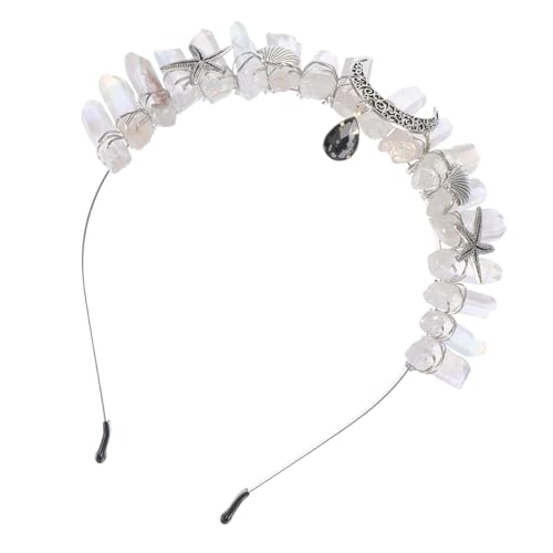 NULYLU 1stück Elegantes Wasserfall-kristall-haarband Mit Mond- Geeignet Für Hochzeiten Und Partys Verziert Mit Natürlichem Buntem Design Für Frauen von NULYLU