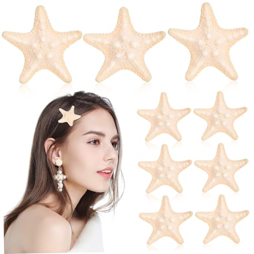 NULYLU 10 Stück Teiliges Seestern Haarspangen aus Widerstandsfähigem Resin Leichte Krokodilklemmen Realistische Meeresmotiv Accessoires für Frauen und Mädchen für Meerjungfrauen Looks von NULYLU