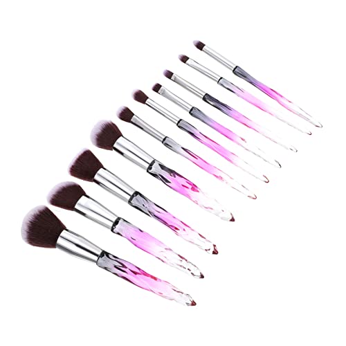 NULYLU 10 Teiliges Professionelles Makeup Pinselset Mit Foundation Puder Und Eyeliner Pinseln Farbverlauf Mit Transparentem Griff Und Weißen Borsten Für Präzises Auftragen Und von NULYLU