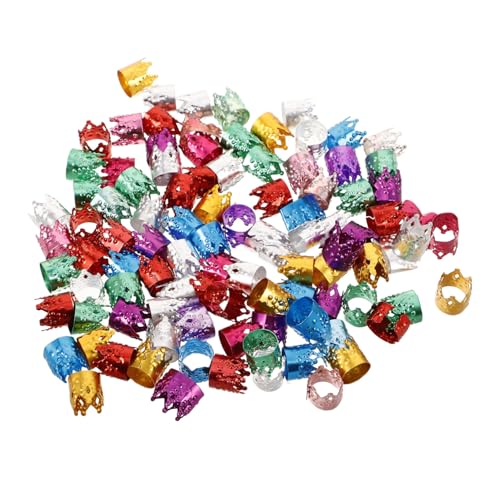 NULYLU 100stücke Dreadlocks Schmuck Kronenförmige Haarringe Aus Leichte Flechtaccessoires Für Zöpfe Für Partys Und Hochzeiten Bunte Haarschmuck Deko von NULYLU