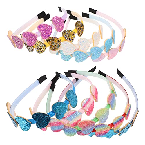 NULYLU 10er Set Haarreifen Herzform Mit Glitzer Für ädchen Liebevolles Kopfband Herzform Ideal Für Partys Und Besondere Anlässe Perfekt Für 7 16 Jährige von NULYLU