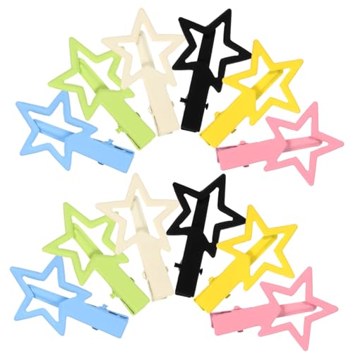 NULYLU 12stücke Teiliges Metallischer Haarclips Sternform Für Mädchen Dekorative Haarklammern Bunten Farben Für von NULYLU