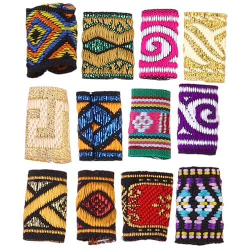 NULYLU 12 Stück Teiliges Farbige Dreadlocks Haarschmuck Ringe Dekorative Haarreifen für Zöpfe Flexible Haaraccessoires für Einzigartigen Stil und Kreative Frisuren von NULYLU