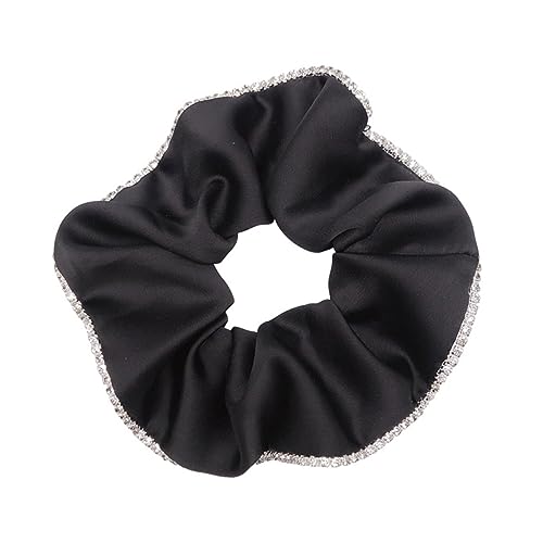 NULYLU 1stück Elastische Haargummis Für Damen Schwarze Satin-haarringe Und Rutschfest Geeignet Für Haartypen Für Alltag Und Partys von NULYLU