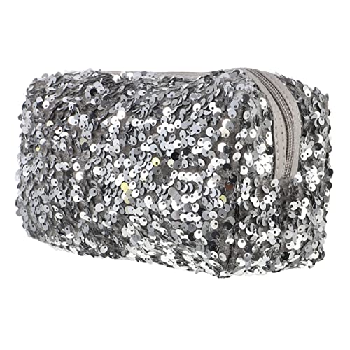 NULYLU Kosmetiktasche Mit Pailletten Glänzende Schminktasche Für Damen Reise-Kosmetiktasche Mit Reißverschluss Großes Fassungsvermögen Für Kosmetika Und Toilettenartikel Leicht Und von NULYLU