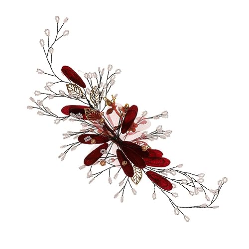 NULYLU 1stück Blumen Haarklammer Mit Roter Blüte Elegante Haarspange Für Hochzeiten Partys Und Alltägliches Styling Handgefertigter Haarschmuck Für Damen Für Rote Kleider Und von NULYLU