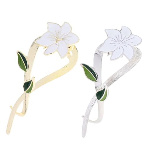 NULYLU 2stücke Große Haarklammern Mit Blumenmuster Für Frauen Rutschfest Und Geeignet Für Dünnes Haar Für Elegante Frisuren Und Accessoires Für Jeden Anlass von NULYLU