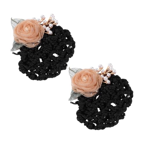 NULYLU 2stücke Blumen Haar Dutt Clip Mit Haarnetz Abdeckung Für Damen Und Mädchen Dekorative Haarspange Mit Blumendesign Stilvolles Accessoire Für Alltag Und Arbeit von NULYLU