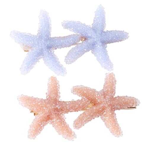 NULYLU 2 Stück Einzigartige Seestern Haarspangen Langlebige Haarklammern für Damen Modischer Haarschmuck für Partys und Festliche Anlässe von NULYLU