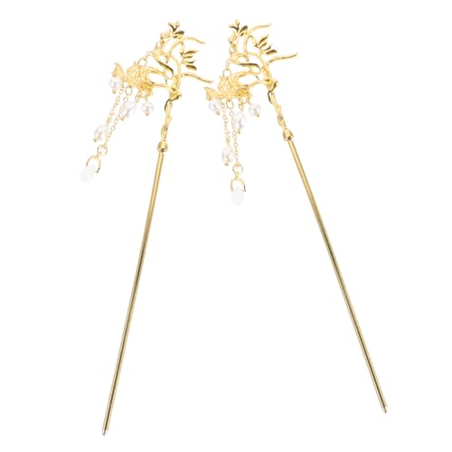 NULYLU 2stücke Haarstäbe Für Dutts Haarstab Für Frauen Haarnadel Für Langes Haar Baumelnde Haarstäbe Chinesische Haaraccessoires Haarstab Mit Perlenquaste Leicht Und Tragbar Retro-design von NULYLU