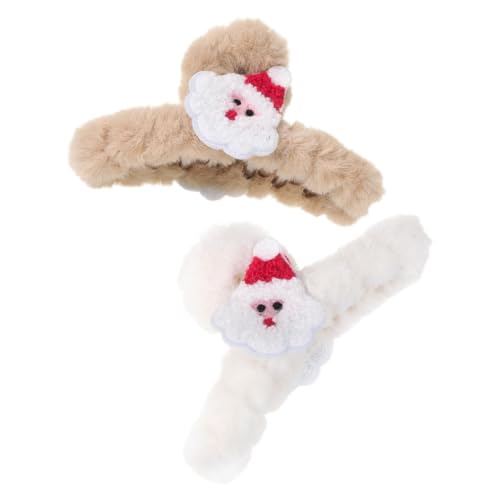 NULYLU 2stücke Plüsch Haarspangen Für Frauen Große Krallenclips Für Dickes Haar Weihnachtsfeiern Und Tägliche Nutzung Rutschfest Und Langlebig von NULYLU