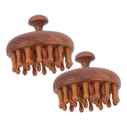 NULYLU 2 Stück Holzkamm für Kopfhautmassage Breitzahn Massagestab zur Verbesserung Durchblutung und Haargesundheit für Männer Gua Tool von NULYLU