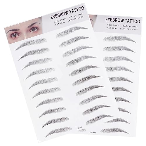 NULYLU 2 Stück Imitation Augenbrauen Aufkleber Natürlich Wirkend Einfache Anwendung Langlebig für Frauen und Männer Leichte Augenbrauenkorrektur Hautschäden von NULYLU