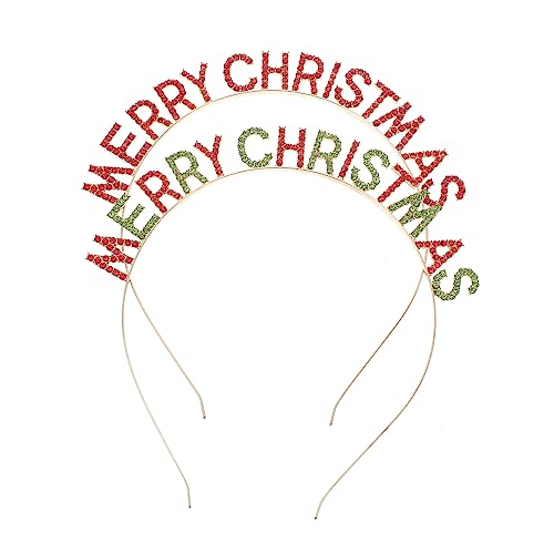 NULYLU 2stücke Weihnachts-themen Haarbänder Für Festivals Kreative Merry Christmas Stirnbänder Langlebige Partyaccessoires Für Damen Und Mädchen Für Karneval Und Feierlichkeiten von NULYLU