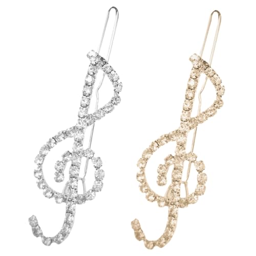 NULYLU 2 Stück Musiknote Haarklammern Haarspangen mit Funkelnden Strasssteinen Stilvolle Haarschmuck Accessoires für Frauen Geeignet für Hochzeiten Partys und Festliche Anlässe in Gold NULYLU 2 Stück Musiknote Haarklammern Haarspangen mit Funkelnden Strasssteinen Stilvolle Haarschmuck Accessoires für Frauen Geeignet für Hochzeiten Partys und Festliche Anlässe in Gold von NULYLU
