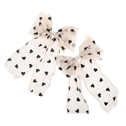 NULYLU 2 Stück Schleife Haarnadel haarschmuck Bowknot-Haarnadel Haarbogenklammern Bughaarhalter Clips große Haarspangen Haarschleifen für Mädchen Schleifen-Haarspangen Stoff Beige von NULYLU
