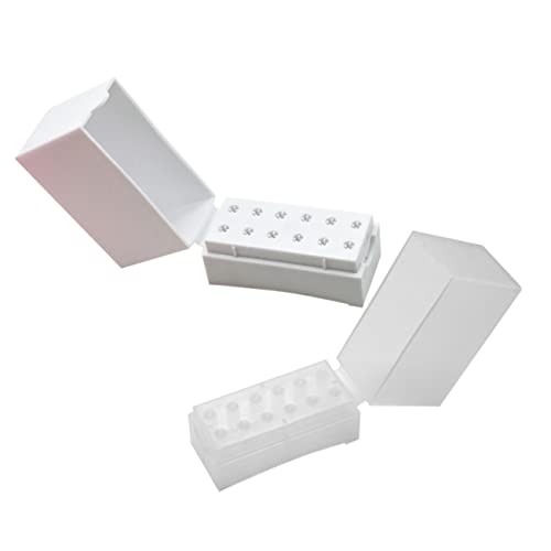 NULYLU 2stücke Nagelbohrer Aufbewahrungsbox Nagelbit Organizer Mit Fächern Für Maniküre-werkzeuge Und Staubdicht Für Nagelstudios Und Zuhause Mattweiß von NULYLU