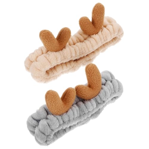 NULYLU 2stücke Elastische Haarbänder Mit Antler-design Süßes Make-up-stirnband Für Frauen Zum Gesichtswaschen Yoga Und Fitness von NULYLU