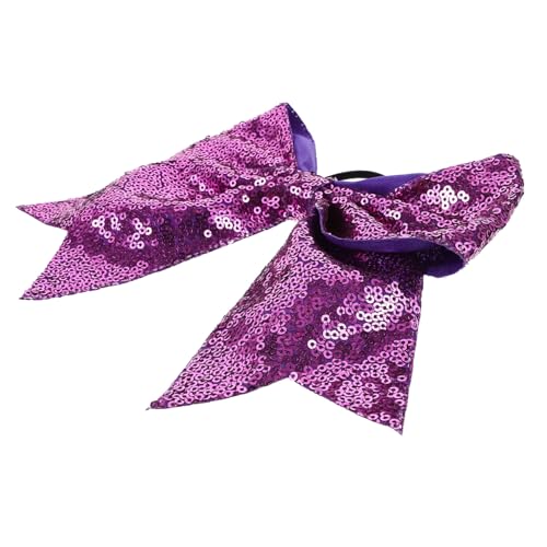 NULYLU 2 Stück Teiliges Haargummi für Mädchen Große Schleife mit Pailletten Weiche Elastische Ponytail Halter Sanftes Design Flexible Haargummis für Dünnes Haar Haarschmuck Geschenkidee von NULYLU