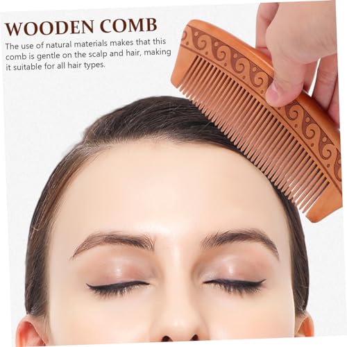 NULYLU 2 Stück Teiliges Holzhaarkamm Kleines Antistatisches Naturholz Feinzahnig Sanfte Kopfhautmassage Leicht Tragbar für Damen und Herren Haarstyling und Entwirren zu Hause und von NULYLU