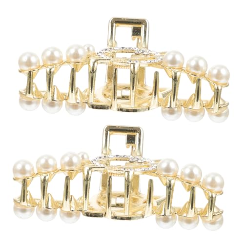 NULYLU 2 Stück Teiliges Perlen haarklammer Funkelnden Strass details Vintage stil Geometrisches Design Haarklammer für Damen für Partys Hochzeiten Alltag und Festliche Anlässe von NULYLU