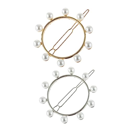 NULYLU 2stücke Perlen-haarspangen Aus Legierung Runde Haarnadeln Für Frauen Elegantes Haarschmuck Für Besondere Anlässe Und Alltag von NULYLU